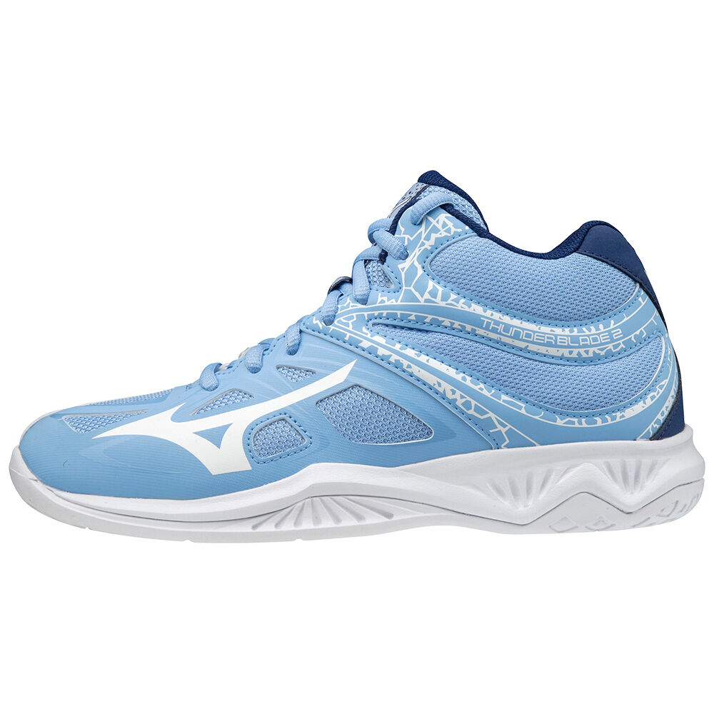 Sapatilhas Voleibol Mizuno Thunder Blade 2 Mid - Mulher - Azuis/Branco - SMUBW3874